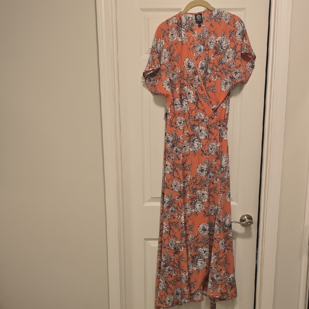 Bobeau Coral Floral Maxi Dress